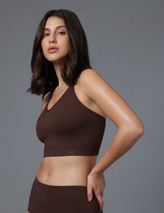 FlexRib V Longline Bra-ESPRESSO / XS