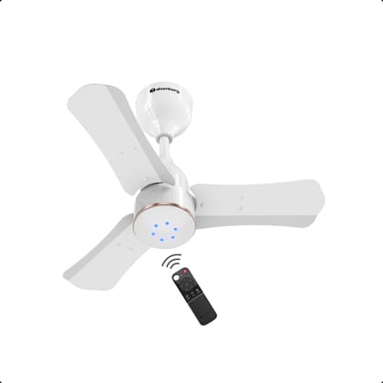 Atomberg Renesa Halo 600mm BLDC Ceiling Fan with Remote Control & LED Indicators | Gloss White with Rose Gold ring