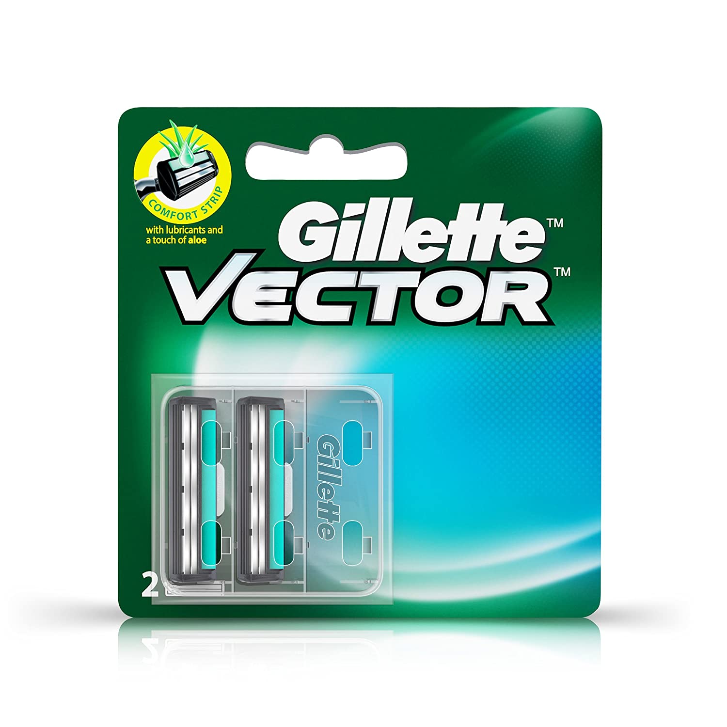 Gillette Vector Plus Razor Cartridges, 2 Pcs