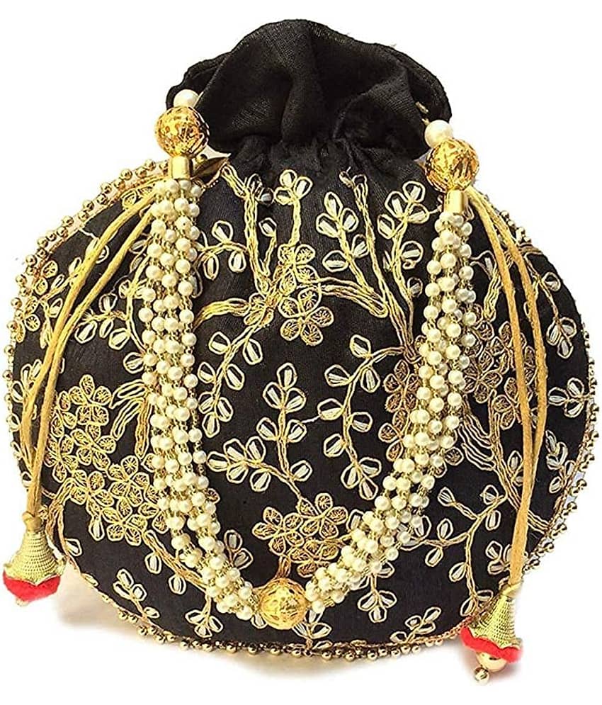 Apratim Black Silk Potli