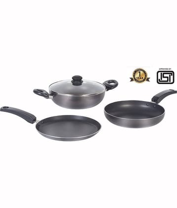 Goodflame Cookware Set 6 Piece Black Non-Stick Coating Cookware Set(Cookware Set,Black)