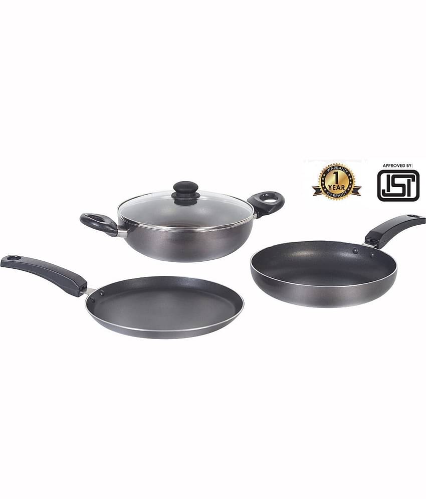 Goodflame Cookware Set 6 Piece Black Non-Stick Coating Cookware Set(Cookware Set,Black)