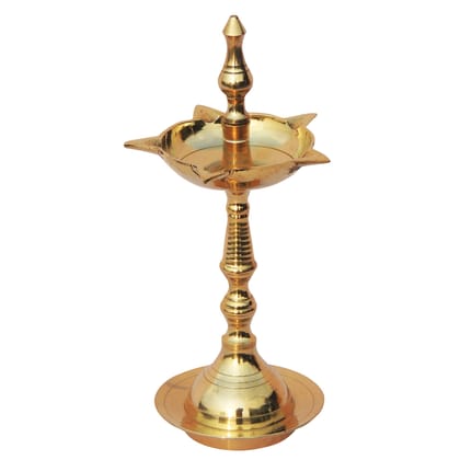 Brass Kerala Fancy Deepak, Oil Lamp No. 4  - Puja Oil Lamp for Spiritual Use, Height : 7.1 Inch (FMAS642 P)