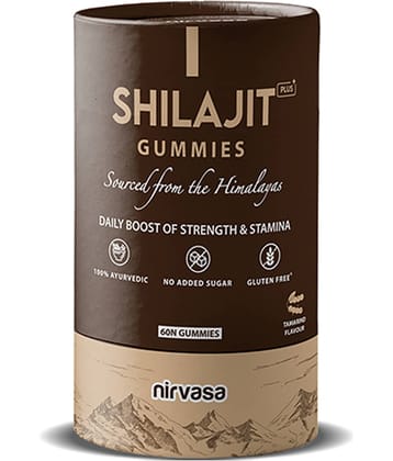 Nirvasa Shilajit Plus Gummies | To Improve Strength, Stamina & Endurance | Tamarind Flavour | 60 Shilajit Gummies