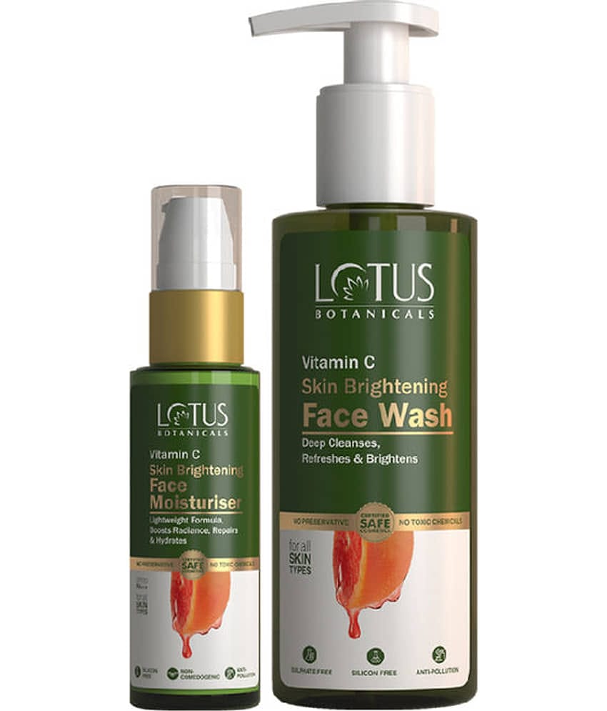 Lotus Botanicals Vitamin-C Face Wash 180ml & Face Moisturiser 45g (Pack of 2)