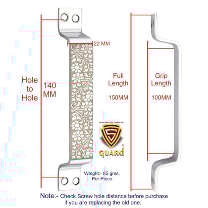 S-GUARD Stainless Steel Door & Cabinet Handles, Knobs Handles-Size-6 Inch-6 Pcs-Laser Printed Design-SSL28 S-GUARD Stainless Steel Door & Cabinet Handles, Knobs Handles-Size-6 Inch-6 Pcs-Laser Printed Design-SSL28