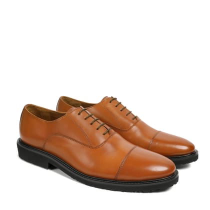 Police Uniform Lighweight in Tan Leather with Leather Sole By Brune & Bareskin-40/6