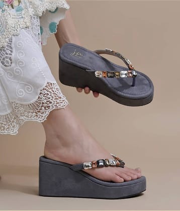 JM Looks Black Women's Slip On Heels