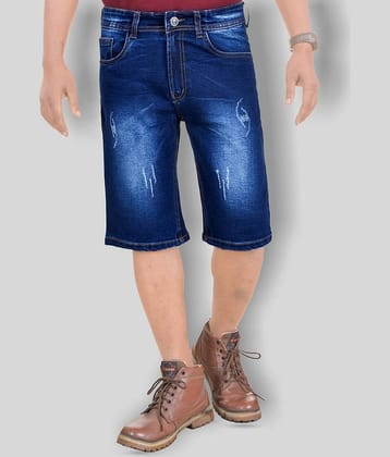 plounge - Blue Cotton Blend Men's Shorts ( Pack of 1 )