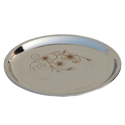 Pure Stainless Steel Dinner Plate for Home & Restaurant (SMAS079 C)