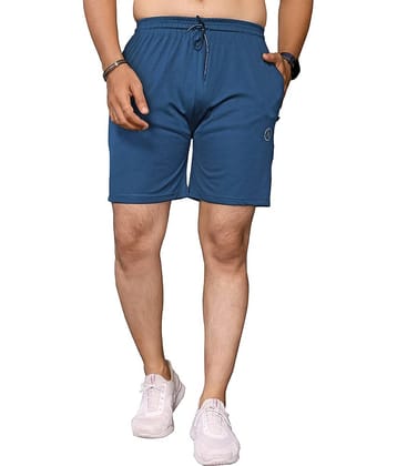 Kashvi Blue Lycra Men's Shorts ( Pack of 1 )