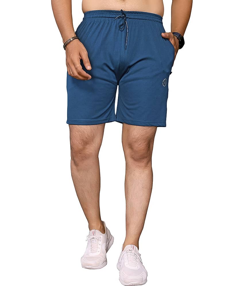 Kashvi Blue Lycra Men's Shorts ( Pack of 1 )