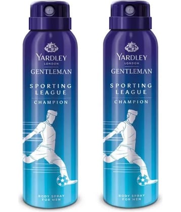 Yardley London PACE ,CHAMPION DEODORANT ,150ML EACH Body Spray for Men,Women,Unisex 300 ml ( Pack of 2 )