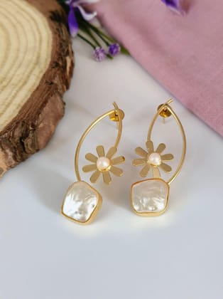Hoops Golden Dangler Earrings | Sarichka