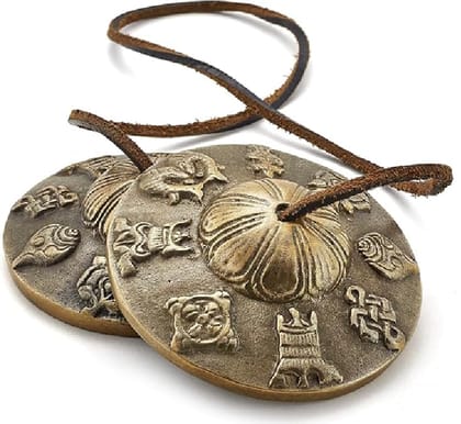 Brass & Kansa Tingsha Bell Tibetan Manjeera For Meditation & Healing