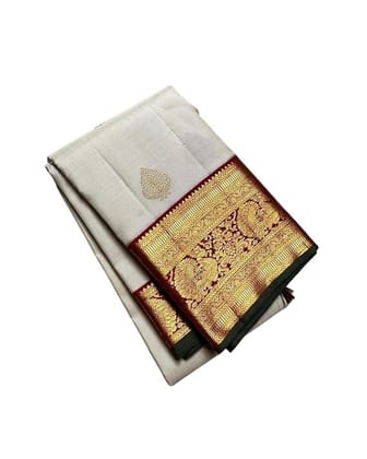 CaraCola Women Silk Banarasi Style Jacquard Kanchipuram Pattu Saree