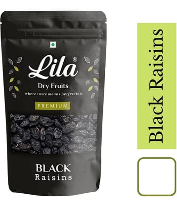 LILA DRY FRUITS Black Raisins 200g Premium Afghani Kali Kishmish Antioxidant Rich Snack