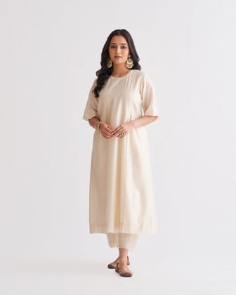 The Off-White Silk Chanderi Ensemble-XXS