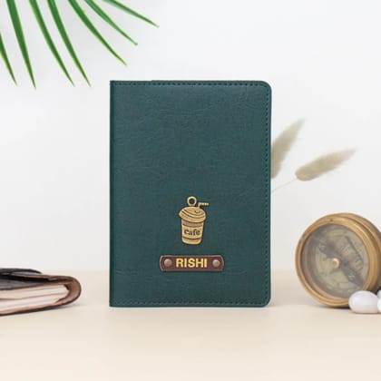 PERSONALISED PASSPORT COVER - GREEN-Green