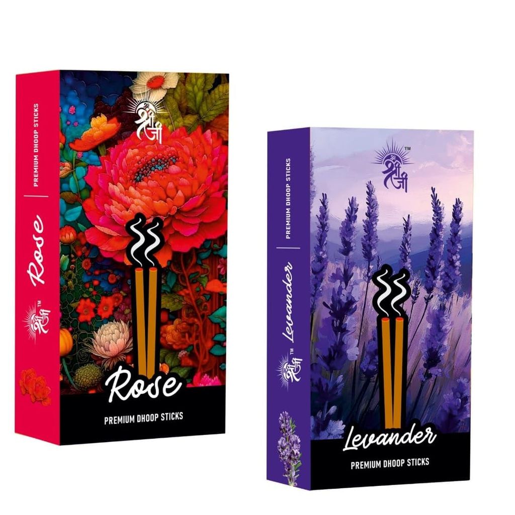 Shri Shriji Flam Aromatic Peace Incense Sticks � Rose & Lavender Fragrance | Long-Lasting Scented Agarbatti for Home, Meditation, Puja, Relaxation