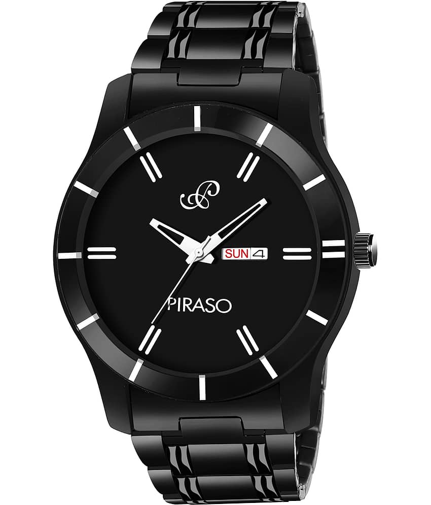 PIRASO Black Stainless Steel Analog Men's Watch