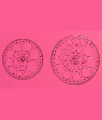 Vardhman Pro Circle Protractor Set, Pack of 2 pcs with 25 & 18 Circle Drafting Engineering, Architecture Rulers
