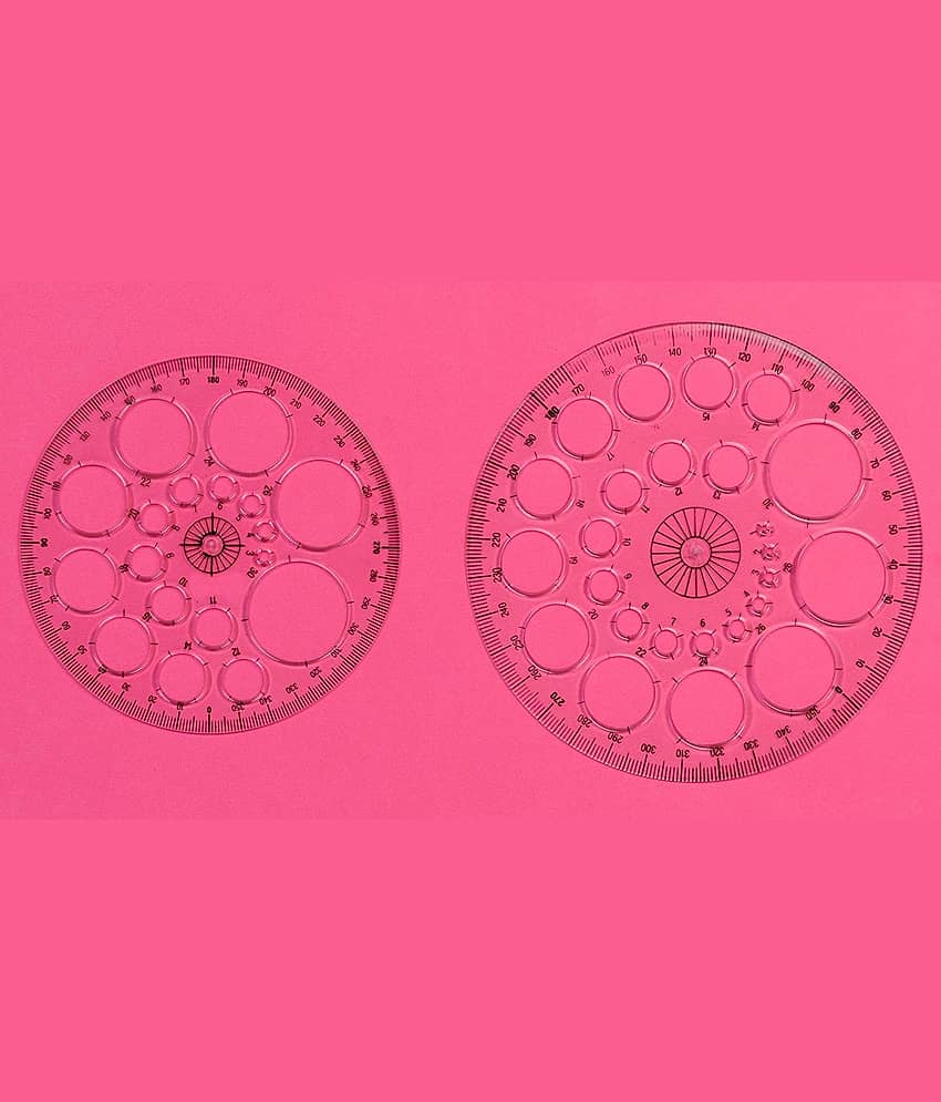 Vardhman Pro Circle Protractor Set, Pack of 2 pcs with 25 & 18 Circle Drafting Engineering, Architecture Rulers