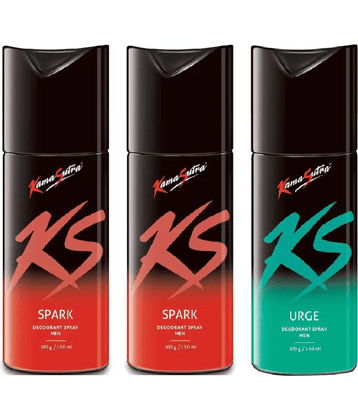 KS 2 SPARK DEODORANTS AND 1 URGE DEODORANT (150ML EACH ,PACK OF 3)