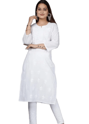 Elegant White Cotton Midi Dress