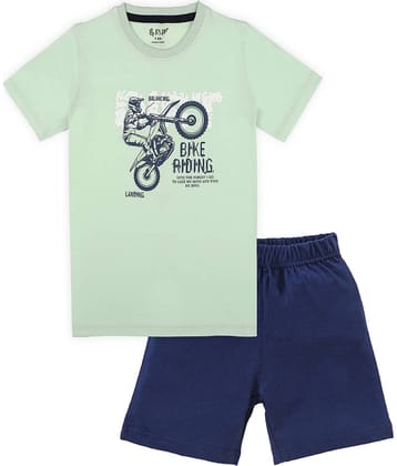 J&JP Pack of 1 Boys Cotton Blend T-Shirt & Shorts Set ( Multicolor )