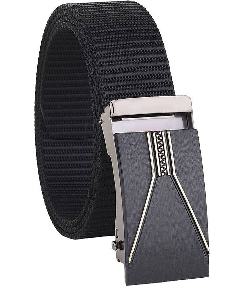 SILKSHOPPING - Black Nylon Men's Casual Belt ( Pack of 1 )