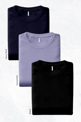 Pack 3 - Black, Periwinkle & Navy Blue - Classic Crew-S
