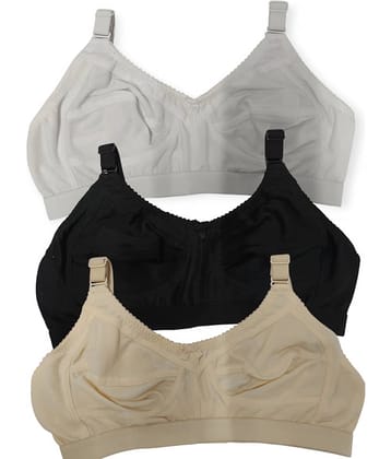 Funahme Pack of 3 Cotton Non Padded T-Shirt Bra For Women ( Multicolor15 )