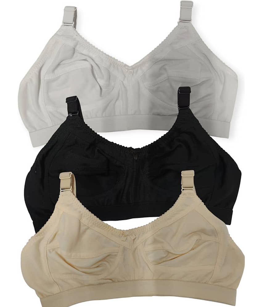 Funahme Pack of 3 Cotton Non Padded T-Shirt Bra For Women ( Multicolor15 )