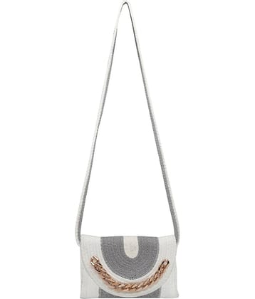 ENSAC Sling Bag Jute Set of 1 ( White )