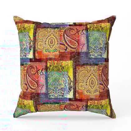 Ethnic blocks-Velvet Cushion / 16x16 / without