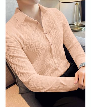 Eyebogler Polyester Oversized Fit Solids Full Sleeves Men's Casual Shirt - Beige ( Pack of 1 )