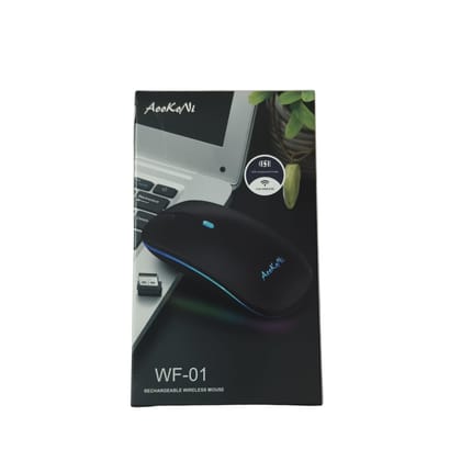 AOOKO NI | WF- 01| RECHARGEABLE WIRELEES MOUSE| NANO USB RECEIVER | SILVER AOOKO NI | WF- 01| RECHARGEABLE WIRELEES MOUSE| NANO USB RECEIVER | SILVER