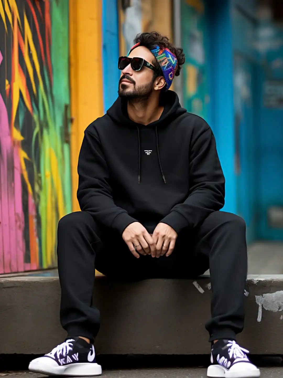 || BLACK THERMAL CO-ORD SET (HOODIE AND JOGGER COMBO) ||-Small