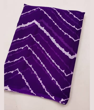 ANAND SAREES Georgette Printed Chanderi saree With Unstitched Blouse Piece ( Purple )