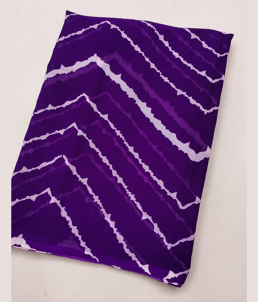 ANAND SAREES Georgette Printed Chanderi saree With Unstitched Blouse Piece ( Purple )