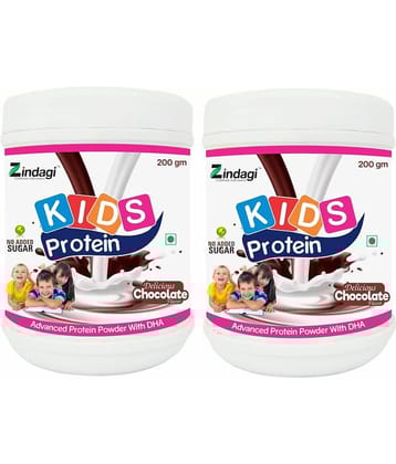 Zindagi Kids Protein Powder - Health Supplement Nutrition Drink Powder 200 gm Chocolate Pack of 2