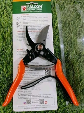 Falcon Pruning Secateurs (by Pass Type) - Major (Steel Handle with Non slip PVC Grip)
