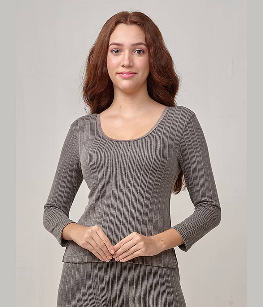 Lux Inferno Cotton Blend Thermal Tops - Grey Pack of 1