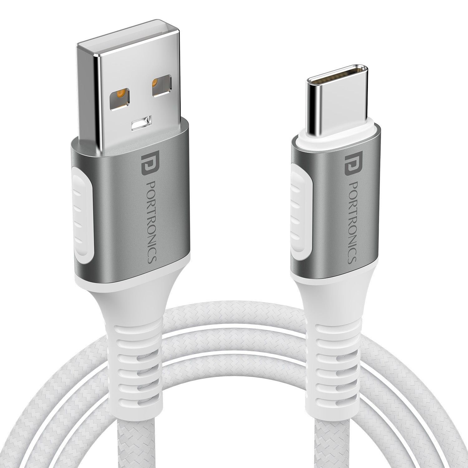 Portronics Konnect X USB to Type C Cable With 3A Output, Fast Charging & Data Transfer, Nylon Braided, Aluminium Alloy Shell, 1M Type C