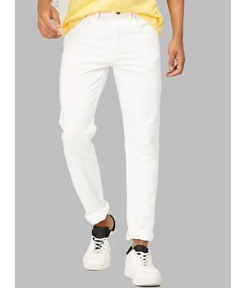 HALOGEN Slim Fit Cuffed Hem Men's Jeans - White ( Pack of 1 )