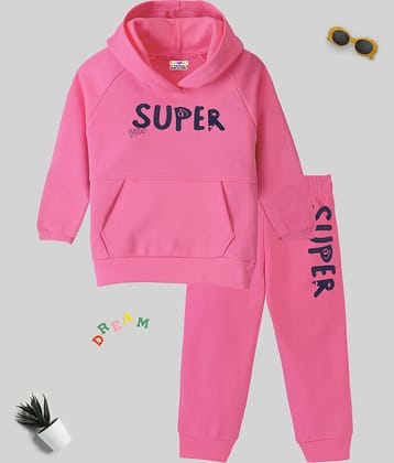 Kuchipoo Pack of 1 Baby Girls Cotton Blend Sweatshirt & Jogger Set ( Multi )