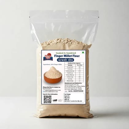 Soaked and Sundried Finger Millet Flour | Nachani Peeth l 500g Soaked and Sundried Finger Millet Flour | Nachani Peeth l 500g