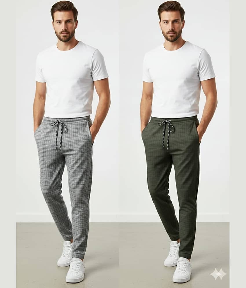 WHEY FIT Multicolor 2 Lycra Men's Trackpants ( Pack of 2 )