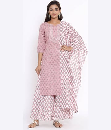 miravan Cotton Kurti With Sharara And Gharara - Stitched Suit
